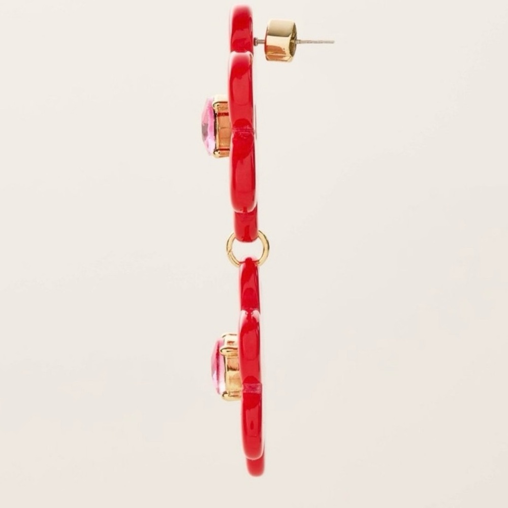 ♠️❤️ kate spade X Target Floral Linear Earrings Red * Limited Edition * - Picture 7 of 7